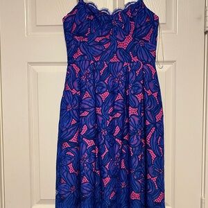 Lilly Pulitzer Blue and Pink Sweetheart Sundress
